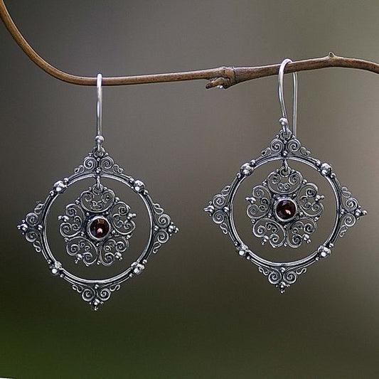Vintage Mandala Flower Earrings-Maryam Jewelry