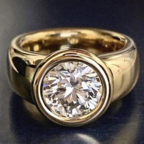 Vintage Rounded Glass Gold Ring-Maryam Jewelry