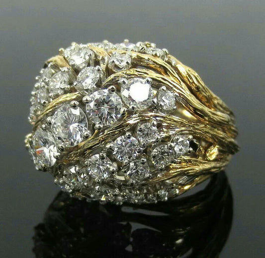 Vintage Exquisite Bright Gold Ring-Maryam Jewelry