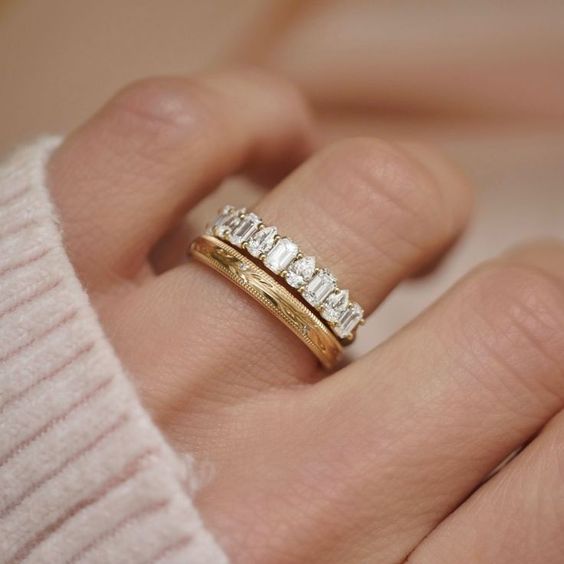 Vintage Bright Ring Golden Set-Maryam Jewelry