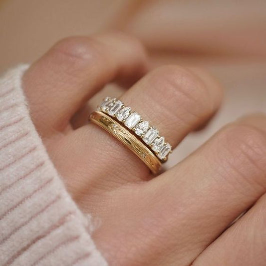Vintage Bright Ring Golden Set-Maryam Jewelry