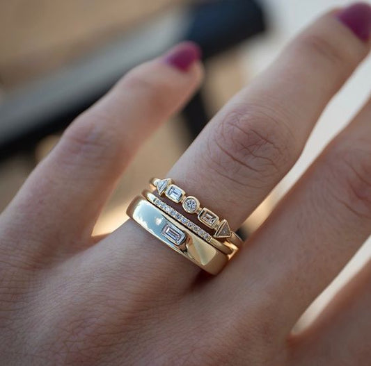 Vintage Golden Zirconia Ring Pack-Maryam Jewelry