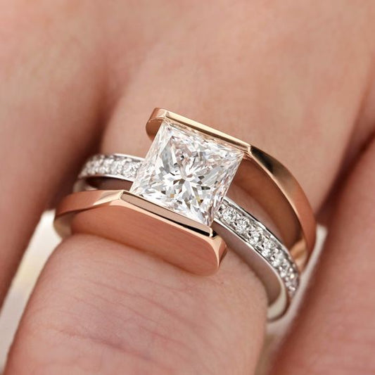 Vintage Zirconia Square Ring-Maryam Jewelry