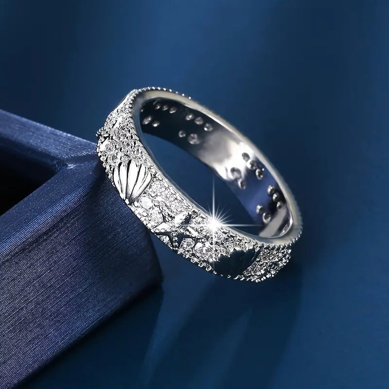 Vintage Silver Ocean Bright Ring-Maryam Jewelry