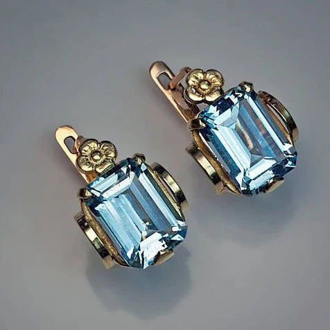 Boho Blue Inlaid Glass Earrings-Maryam Jewelry