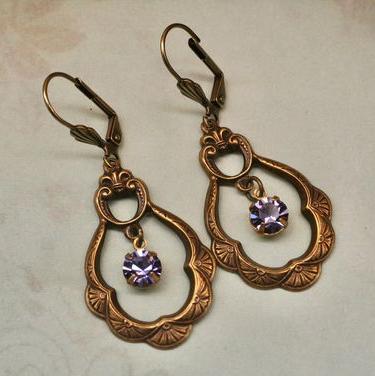 Vintage Hollow Bronze Earrings-Maryam Jewelry