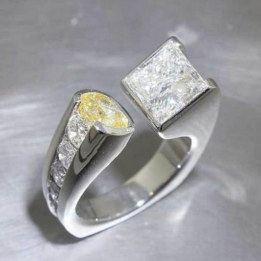 Vintage Silver Open Zirconia Ring-Maryam Jewelry
