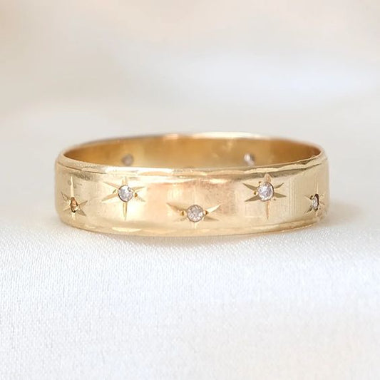 Vintage Starlight Gold Ring-Maryam Jewelry