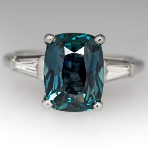 Vintage Blue Greenish Zirconia Silver Ring-Maryam Jewelry