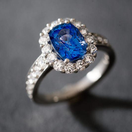 Vintage Blue Brilliance Silver Ring-Maryam Jewelry