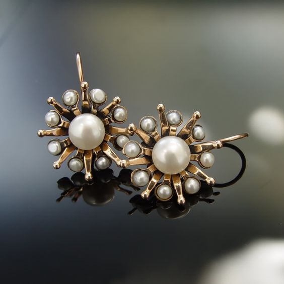 Vintage Starlight Pearl Earrings-Maryam Jewelry