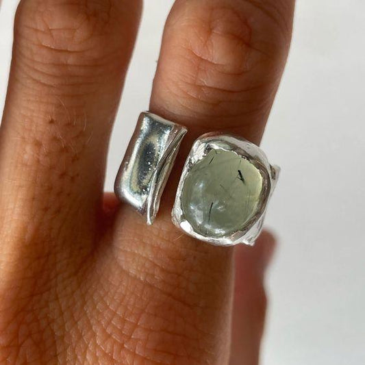 Vintage Stone Silver Forged Ring-Maryam Jewelry
