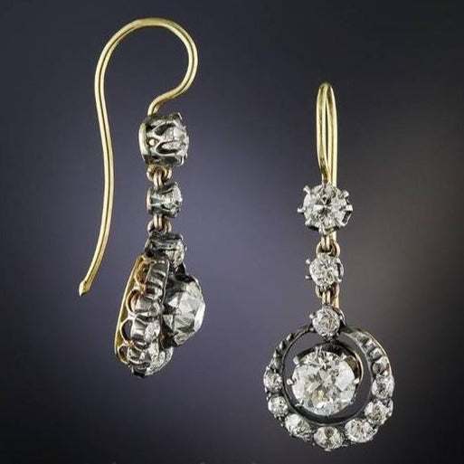 Vintage Bright Dangling Rounded Earrings-Maryam Jewelry