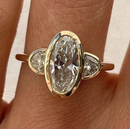 Vintage Oval Crystaline Ring-Maryam Jewelry