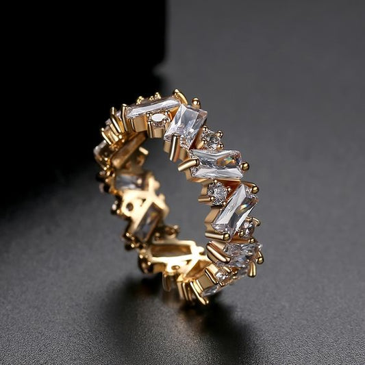 Vintage Crystal Form Gold Ring-Maryam Jewelry