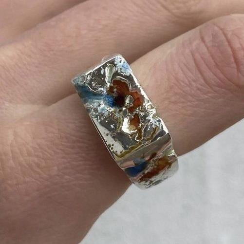 Vintage Silver Forged Ring-Maryam Jewelry