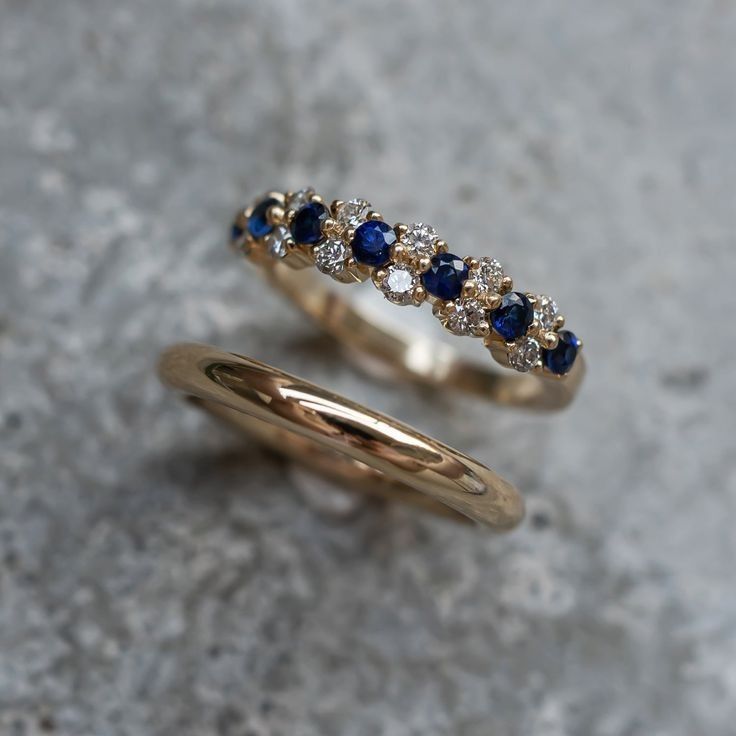 Vintage Blue Zirconia Elegant Ring Set-Maryam Jewelry