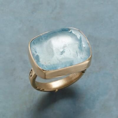 Vintage Blue Inlaid Stone Gold Ring-Maryam Jewelry