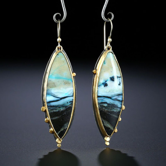 Vintage Ocean Silver Earrings