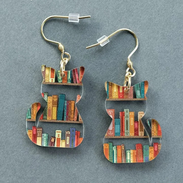 Vintage Colorful Cat Earrings-Maryam Jewelry