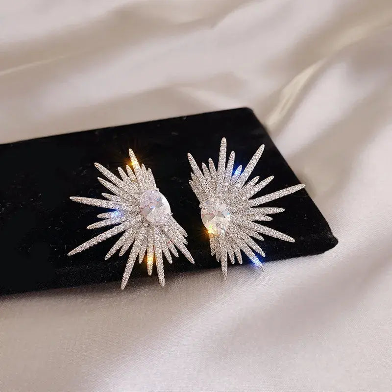 Elegant, fluffy shiny earrings-Maryam Jewelry