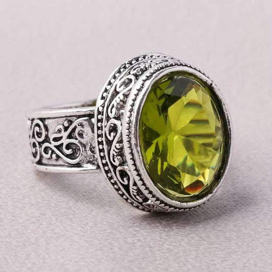 Vintage Crystal Olive Ring-Maryam Jewelry