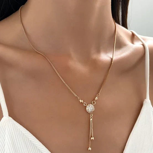 Vintage Golden Crystal Necklace-Maryam Jewelry