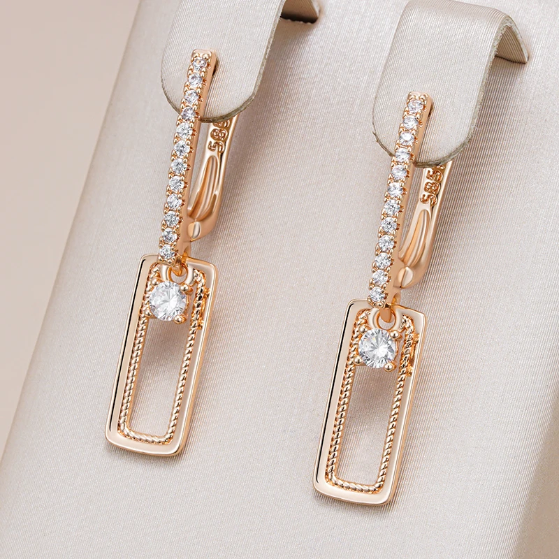 Elegant Bright Rectangular Earrings-Maryam Jewelry