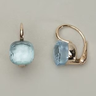 Vintage Blue Inlaid Zirconia Earrings-Maryam Jewelry