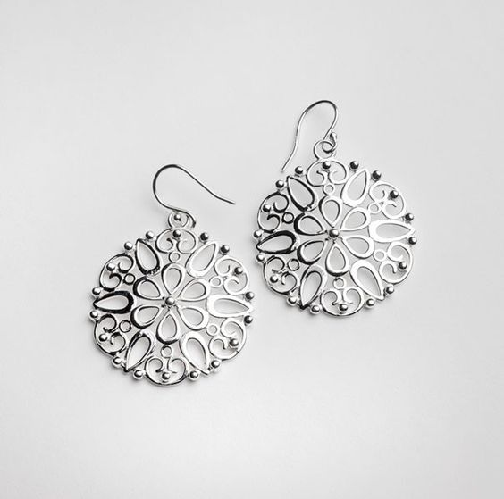 Vintage Hollow Mandala Rounded Earrings-Maryam Jewelry