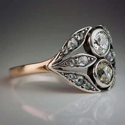 Vintage Zirconia Rose Gold Ring-Maryam Jewelry