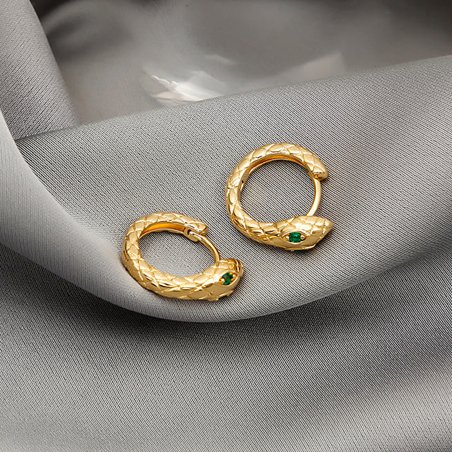 Elegant Golden Serpent Earrings-Maryam Jewelry