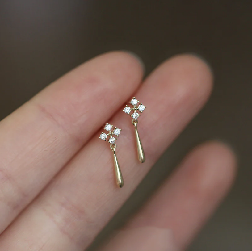 Elegant Bright Small Earrings-Maryam Jewelry