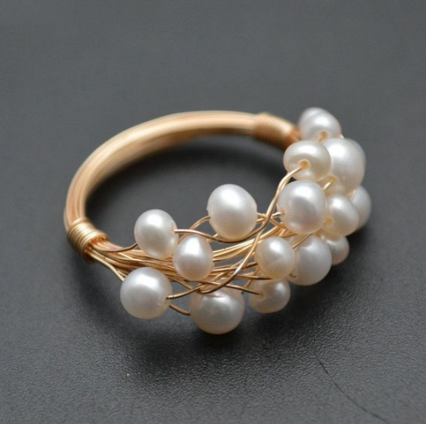 Vintage Pearl Nest Ring-Maryam Jewelry
