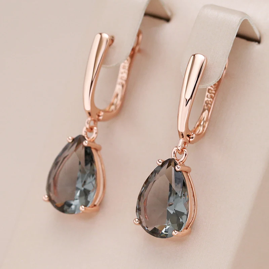 Vintage Drop Gold Earrings-Maryam Jewelry