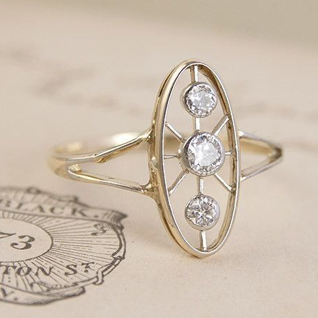 Vintage Zirconia Oval Ring-Maryam Jewelry