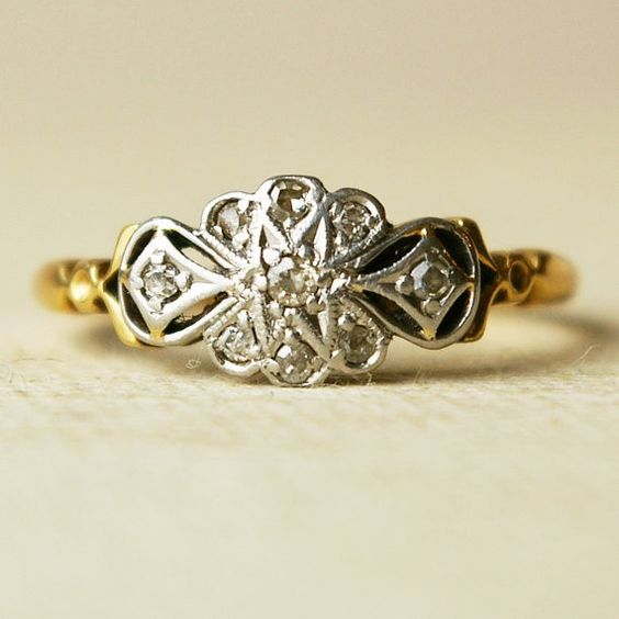 Vintage Silver & Gold Mandala Ring-Maryam Jewelry