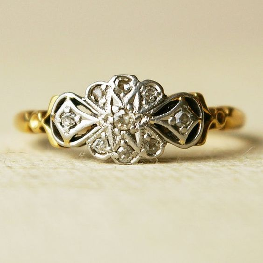 Vintage Silver & Gold Mandala Ring-Maryam Jewelry