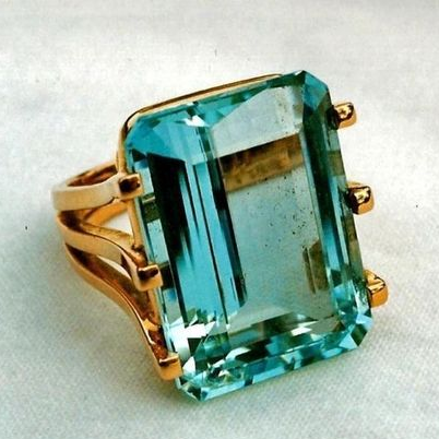 Vintage Turquoise Glass Gold Ring-Maryam Jewelry