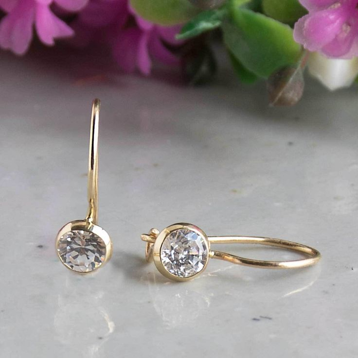 Vintage Earrings with Crystal Inlay-Maryam Jewelry