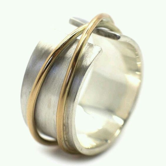 Vintage Fine Gold and Silver Ring-Maryam Jewelry