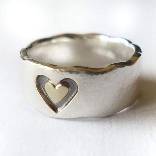 Vintage Double Heart Ring in Silver-Maryam Jewelry