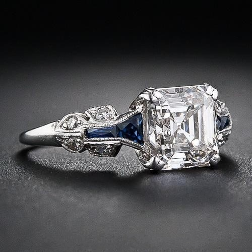 Brilliant Vintage Ring in Blue and Silver-Maryam Jewelry