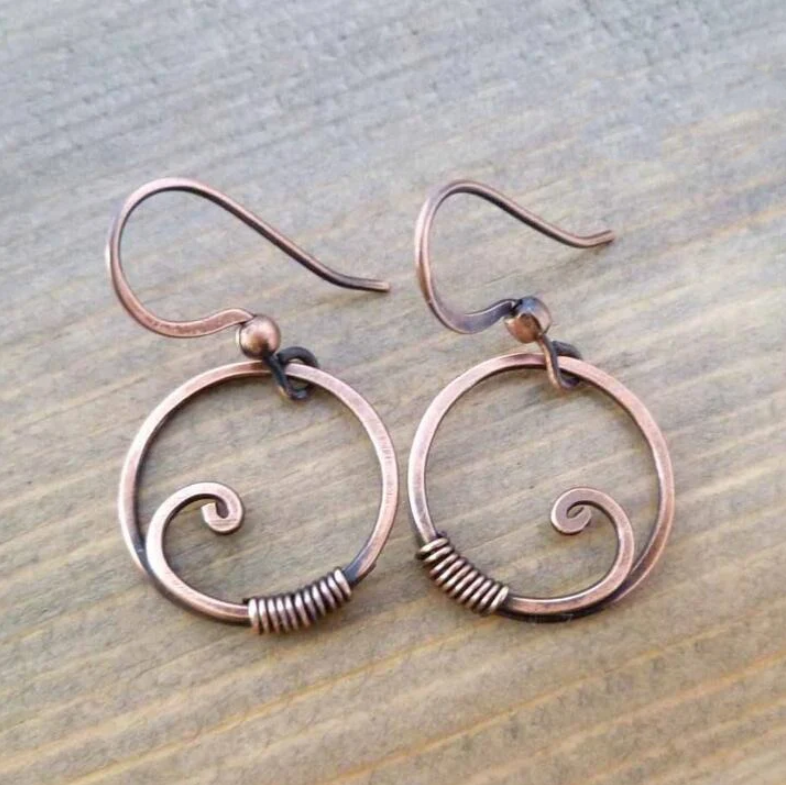 Vintage Bronze Hollow Earrings-Maryam Jewelry