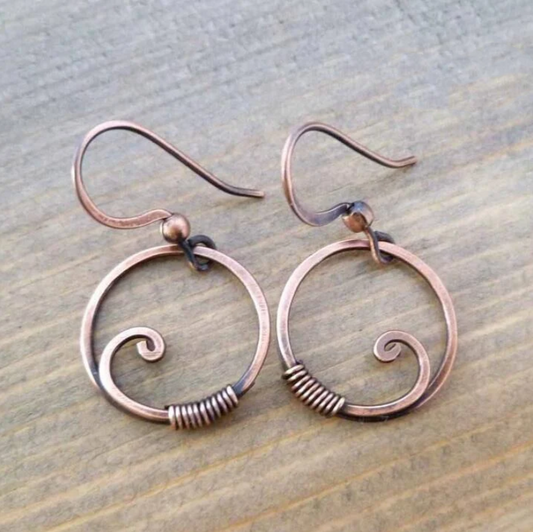 Vintage Bronze Hollow Earrings-Maryam Jewelry