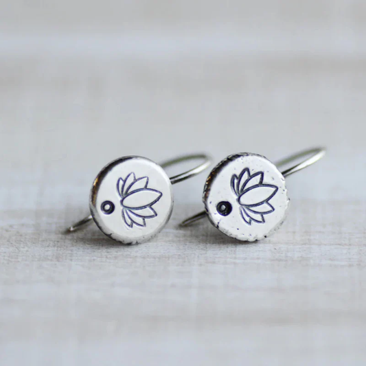 Vintage Small Rounded Silver Earrings-Maryam Jewelry
