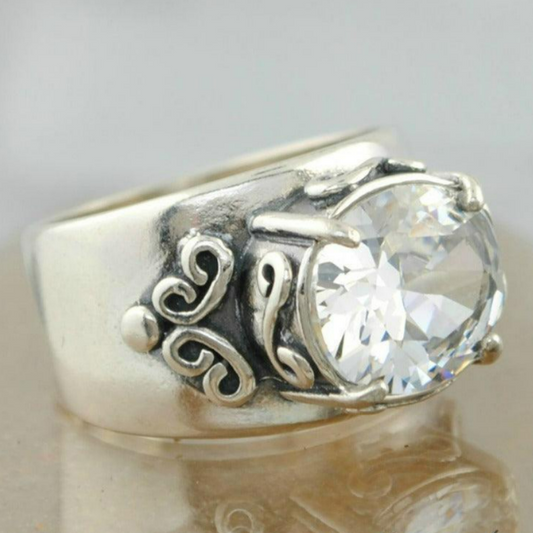 Vintage Inlaid Glass Ring-Maryam Jewelry