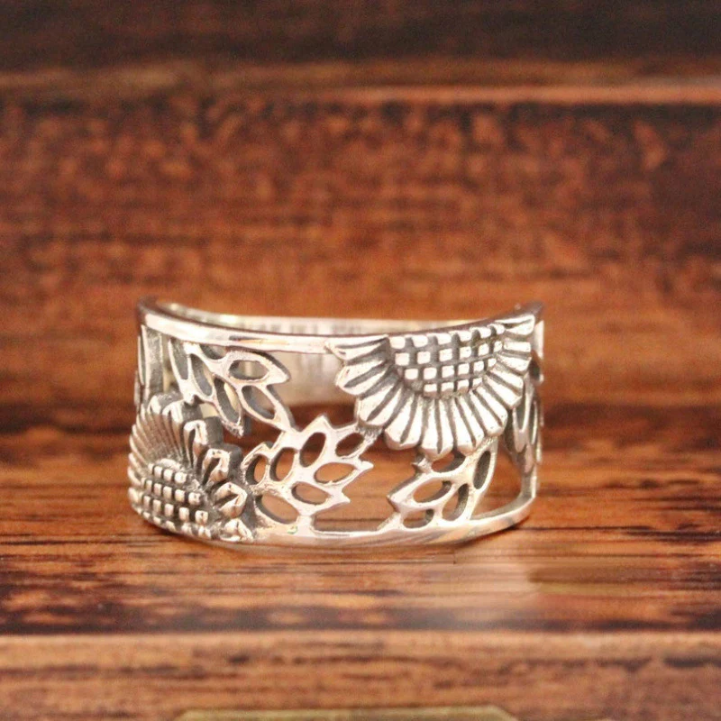 Vintage Hollow Sunflower RIng-Maryam Jewelry