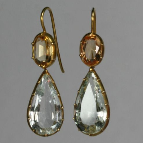 Vintage Green Glass Drop Earrings-Maryam Jewelry