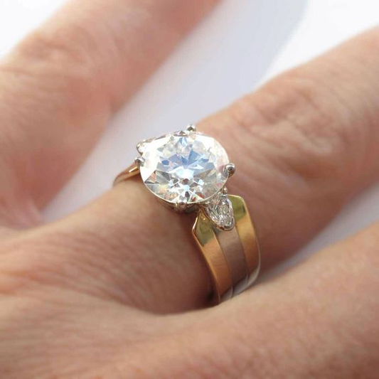 Vintage Glass Golden Ring-Maryam Jewelry